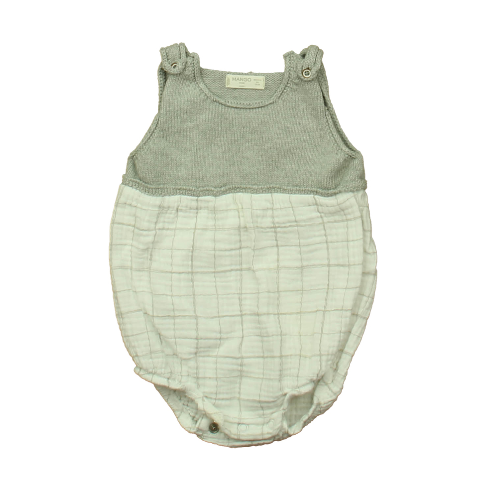 Mango Unisex Gray | Ivory Romper size: 6-9 Months